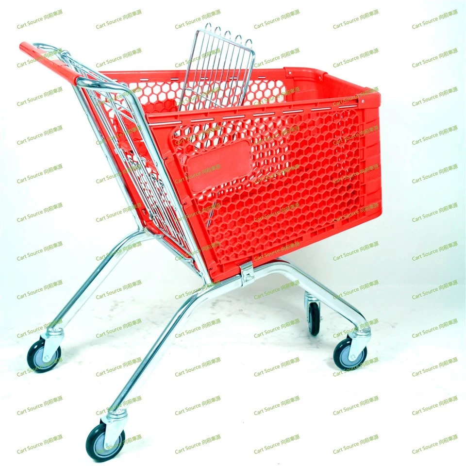 Elliptical Tube 100L Plastic Basket Shopping Cart