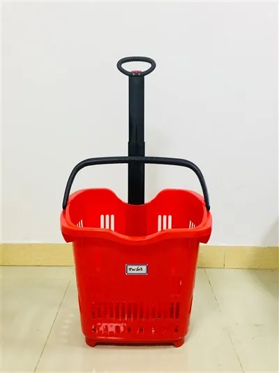 2 Wheels 40L Pull Rod Shopping Basket
