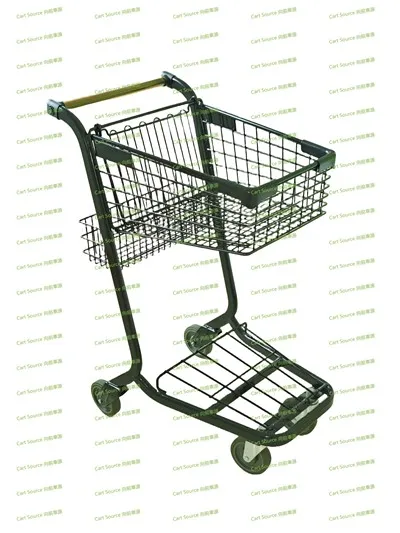 Single Basket Shopping Cart with Bottom Storage Mesh