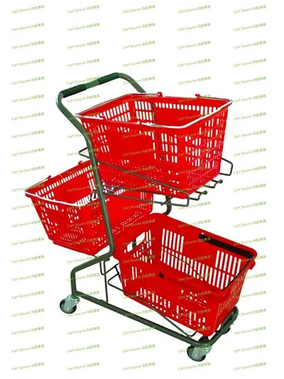 Three Baskets Of Steel Small Shopping Cart